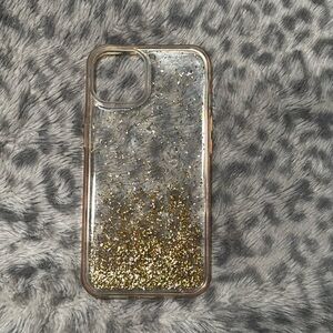 Used iPhone 13 clear / gold sparkle case